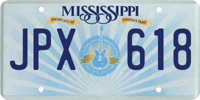 MS license plate JPX618