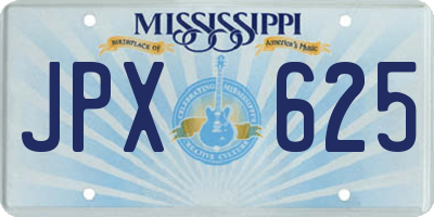 MS license plate JPX625