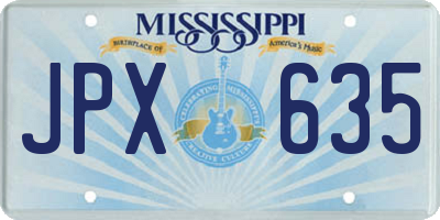 MS license plate JPX635