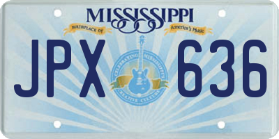 MS license plate JPX636