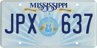 MS license plate JPX637