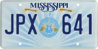 MS license plate JPX641