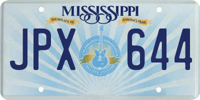 MS license plate JPX644
