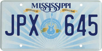 MS license plate JPX645