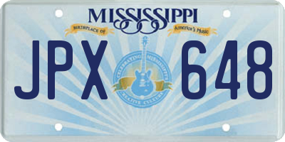 MS license plate JPX648