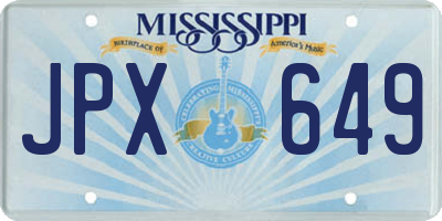 MS license plate JPX649