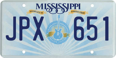 MS license plate JPX651