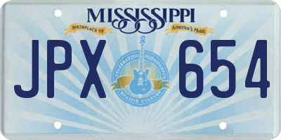 MS license plate JPX654