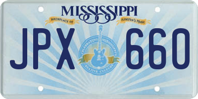MS license plate JPX660