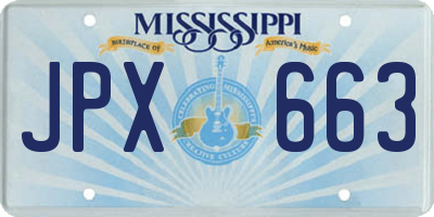 MS license plate JPX663