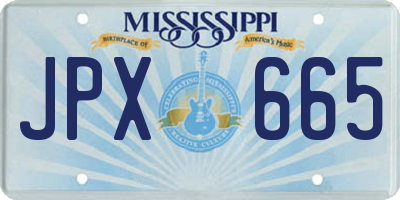 MS license plate JPX665