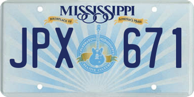 MS license plate JPX671