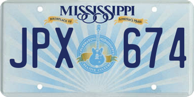 MS license plate JPX674