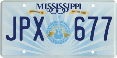 MS license plate JPX677