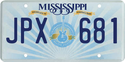 MS license plate JPX681