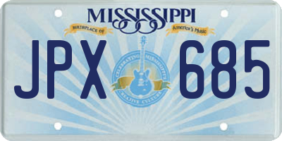 MS license plate JPX685