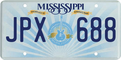 MS license plate JPX688