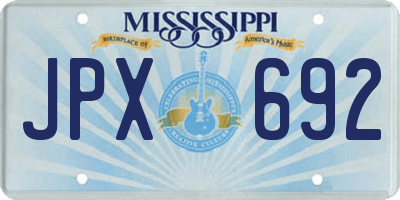 MS license plate JPX692