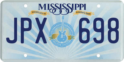 MS license plate JPX698