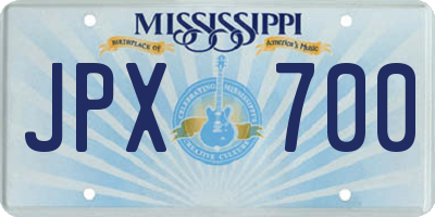 MS license plate JPX700