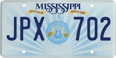 MS license plate JPX702