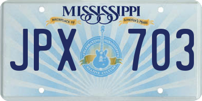 MS license plate JPX703