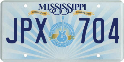 MS license plate JPX704