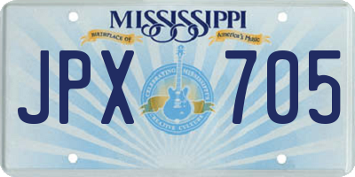MS license plate JPX705
