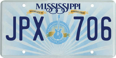 MS license plate JPX706