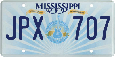 MS license plate JPX707