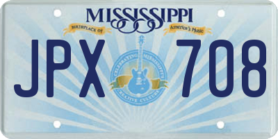 MS license plate JPX708