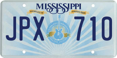 MS license plate JPX710