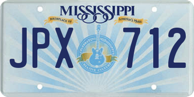 MS license plate JPX712
