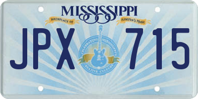 MS license plate JPX715