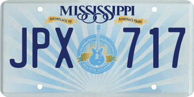 MS license plate JPX717