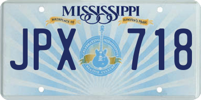 MS license plate JPX718