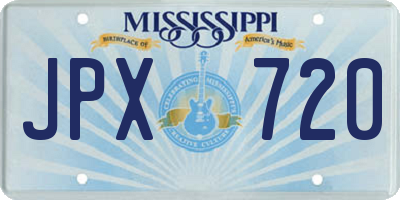 MS license plate JPX720
