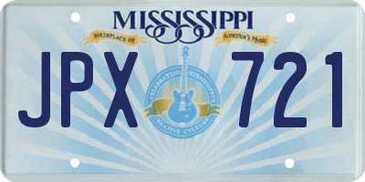 MS license plate JPX721