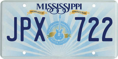 MS license plate JPX722