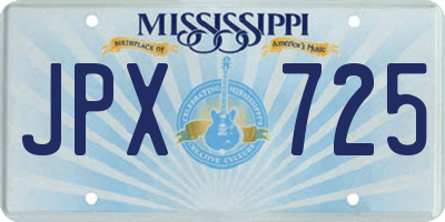 MS license plate JPX725