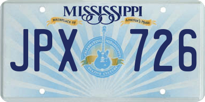 MS license plate JPX726
