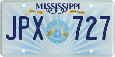 MS license plate JPX727