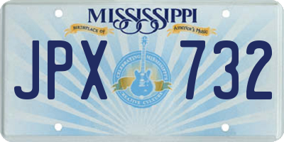 MS license plate JPX732