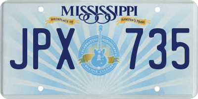 MS license plate JPX735