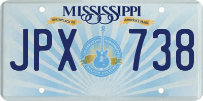 MS license plate JPX738
