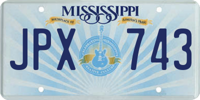MS license plate JPX743