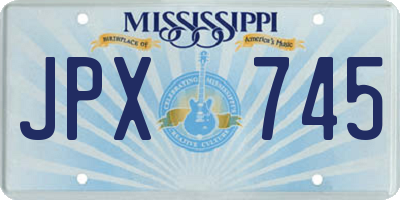 MS license plate JPX745