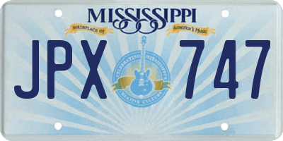 MS license plate JPX747