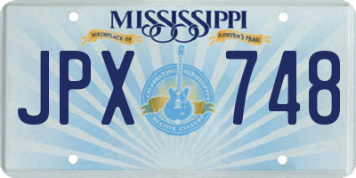 MS license plate JPX748