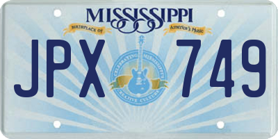 MS license plate JPX749